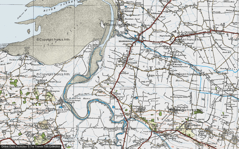 Old Map of Historic Map covering Bleak Br in 1919