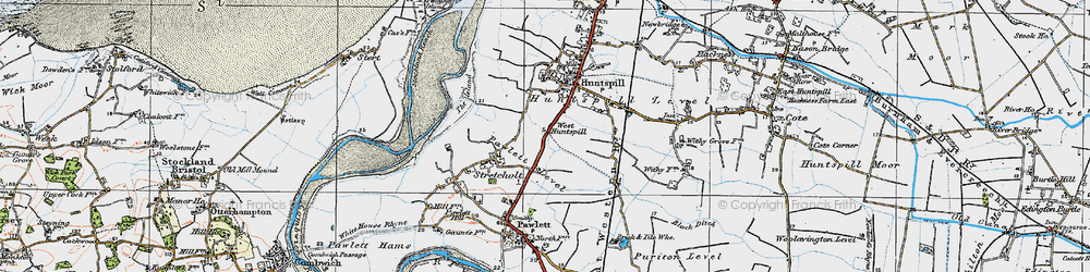 Old map of West Huntspill in 1919