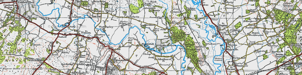 Old map of West Hurn in 1919