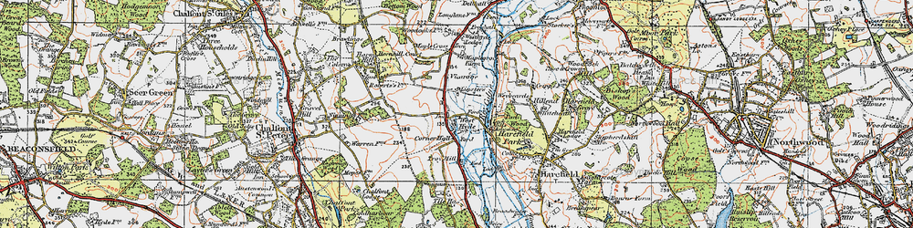 Old map of West Hyde in 1920