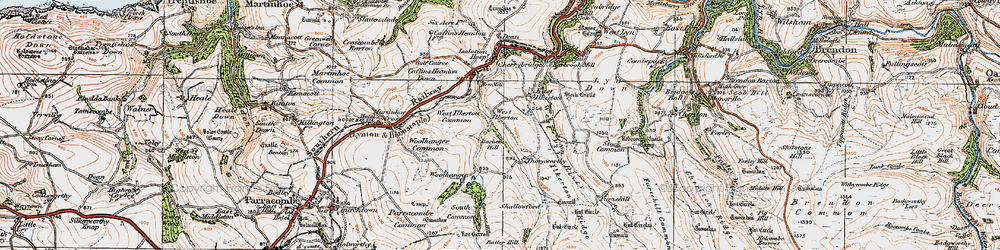 Old map of Barham Hill in 1919