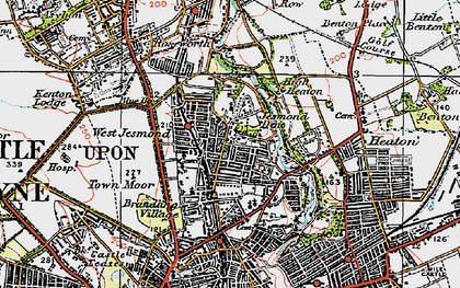 Old map of West Jesmond in 1925