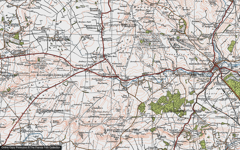 Old Map of West Kennett, 1919 in 1919