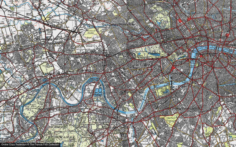 Old Map of West Kensington, 1920 in 1920