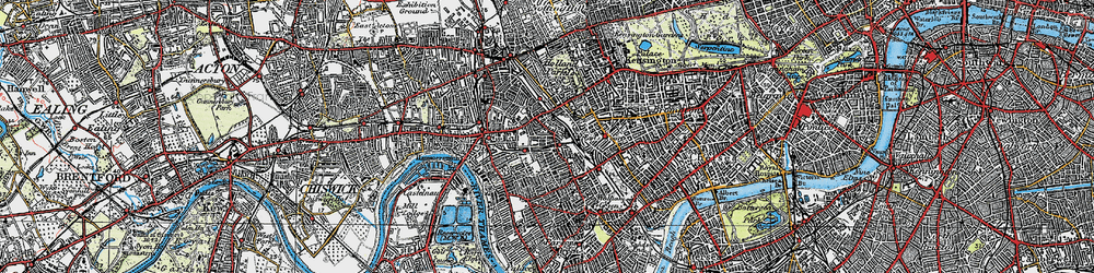 Old map of West Kensington in 1920