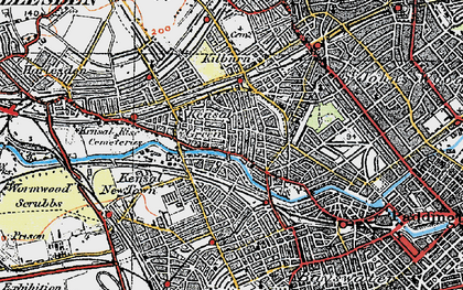 Old map of West Kilburn in 1920