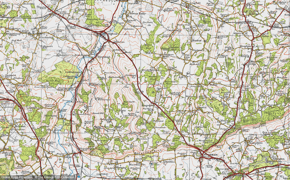 Old Map of West Kingsdown, 1920 in 1920