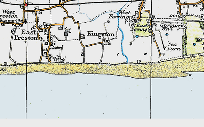 Old map of West Kingston in 1920