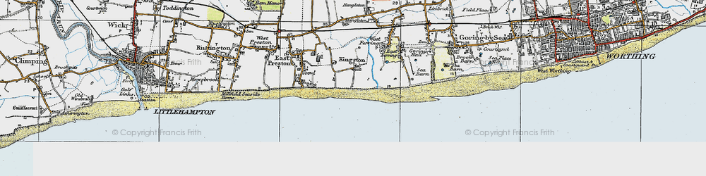 Old map of West Kingston in 1920