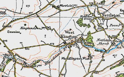 Old map of West Kington in 1919
