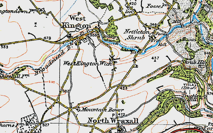 Old map of West Kington Wick in 1919