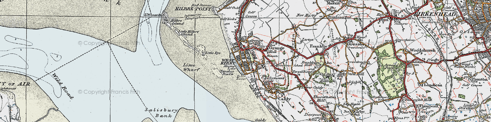 Old map of West Kirby in 1923