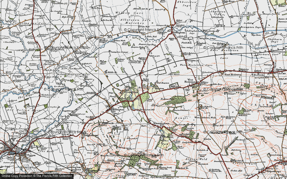 Old Map of West Knapton, 1925 in 1925