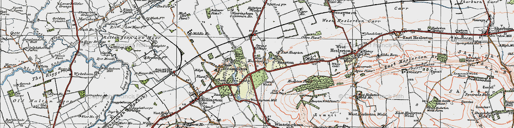 Old map of West Knapton in 1925