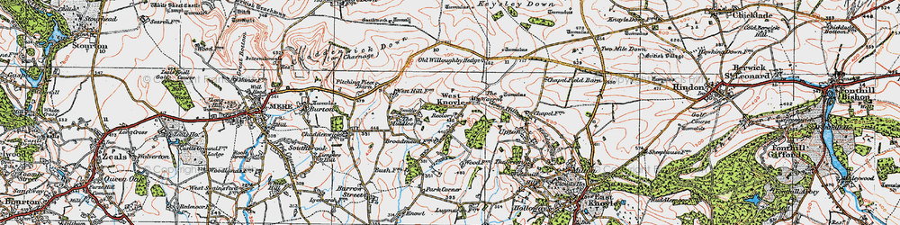 Old map of West Knoyle in 1919