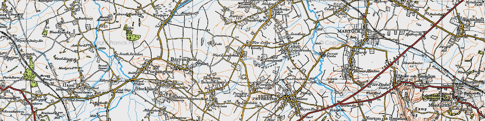 Old map of West Lambrook in 1919