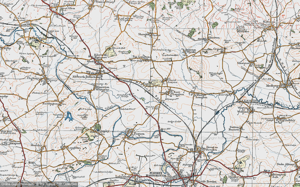 Old Map of West Langton, 1920 in 1920