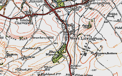 Old map of Lavington Down in 1919