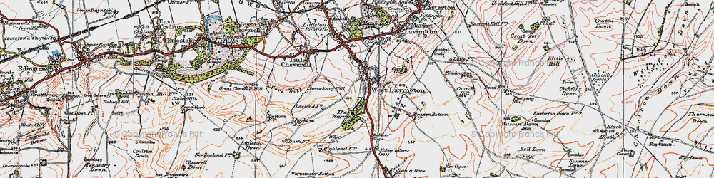 Old map of West Lavington in 1919