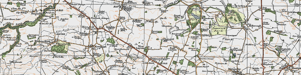 Old map of Brantcas in 1925