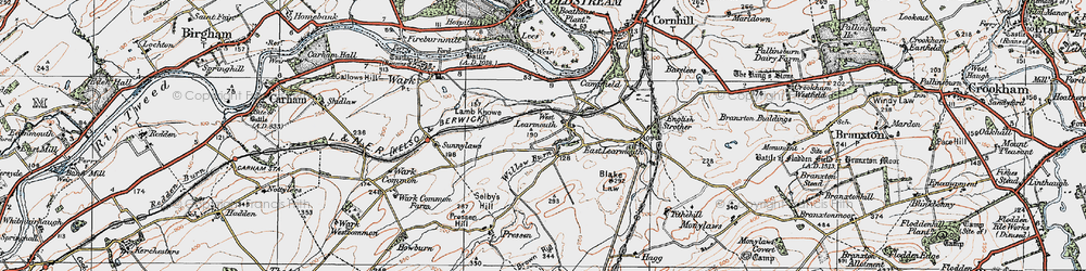 Old map of Willow Burn in 1926