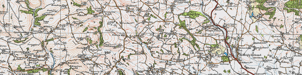 Old map of West Leigh in 1919