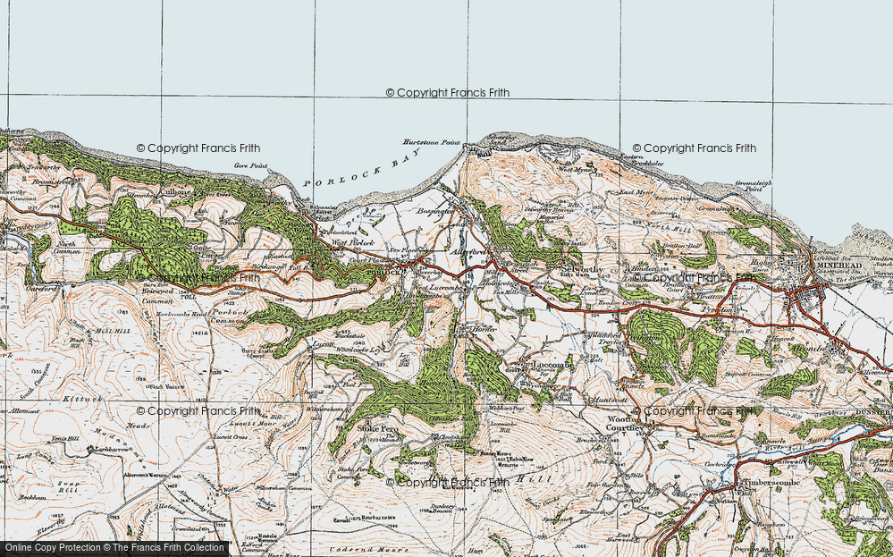 Old Map of West Luccombe, 1919 in 1919