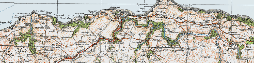 Old map of West Lyn in 1919