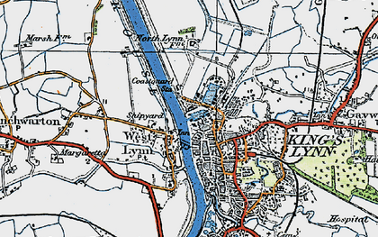 Old map of West Lynn in 1922