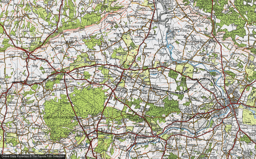 Old Map of West Malling, 1920 in 1920