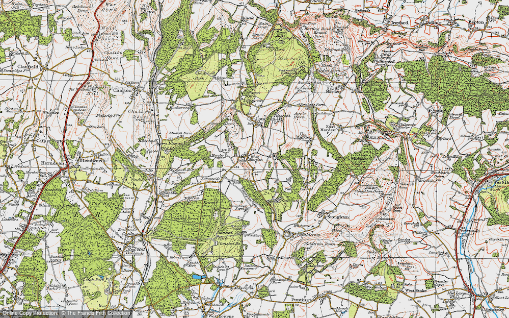 Old Map of West Marden, 1919 in 1919