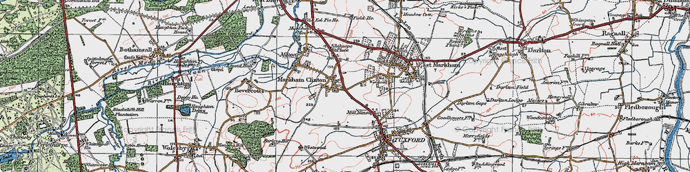 Old map of West Markham in 1923