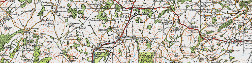 Old map of West Meon in 1919