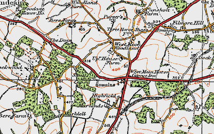 Old map of West Meon Woodlands in 1919