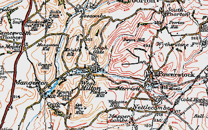 Old map of West Milton in 1919