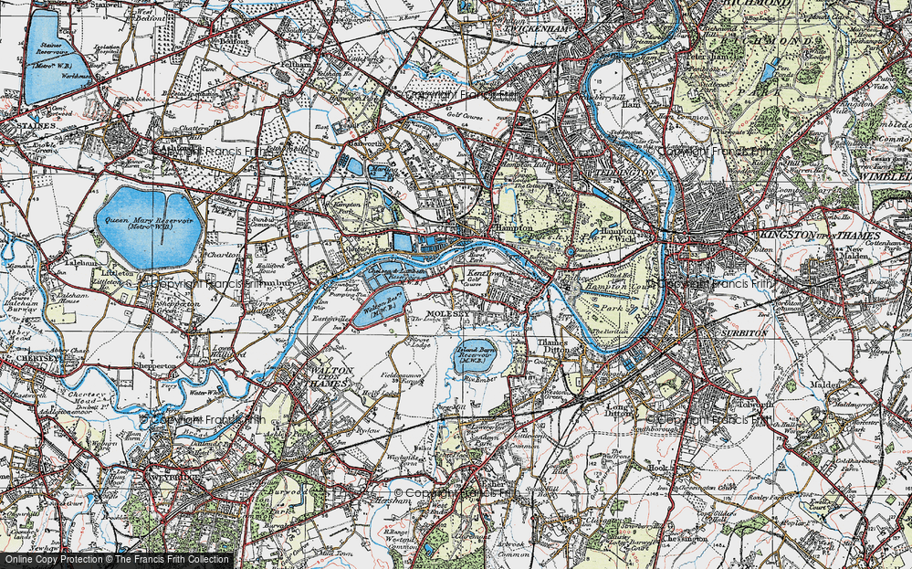 Old Map of West Molesey, 1920 in 1920
