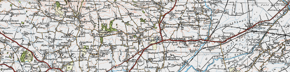 Old map of West Monkton in 1919