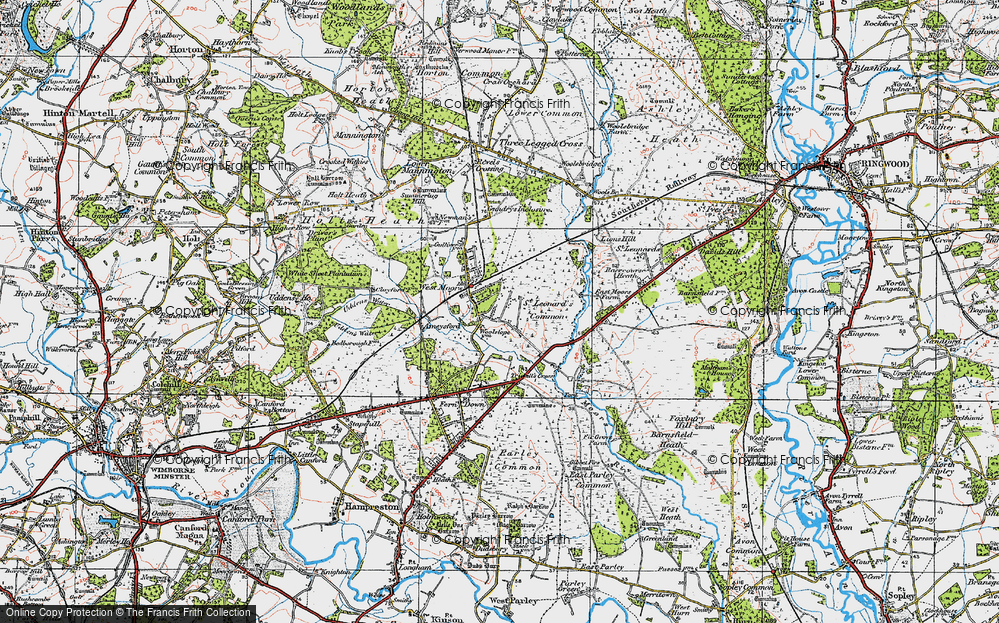 Old Map of West Moors, 1919 in 1919