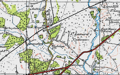 Old map of West Moors in 1919