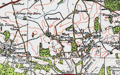 Old map of West Morden in 1919