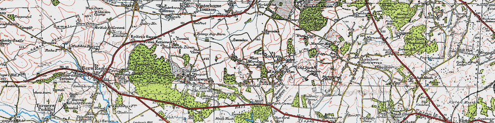 Old map of West Morden in 1919