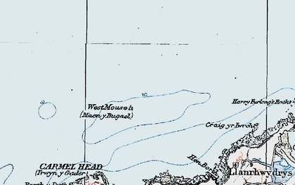 Old map of West Mouse in 1922