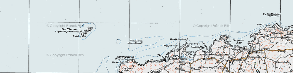 Old map of West Mouse in 1922