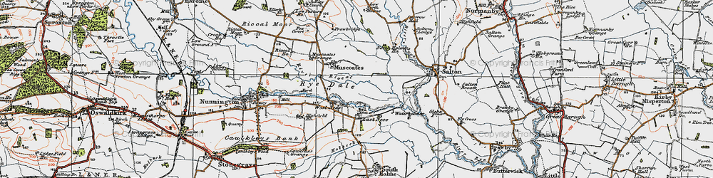 Old map of West Ness in 1925