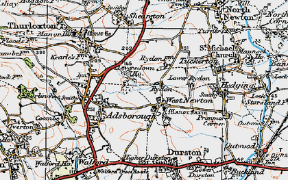 Old map of West Newton in 1919