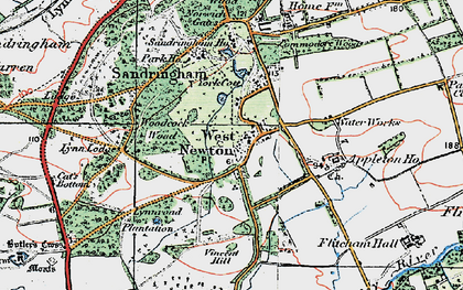 Old map of West Newton in 1921