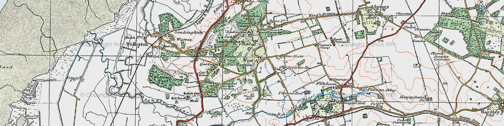 Old map of West Newton in 1921