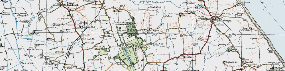 Old map of West Newton in 1924
