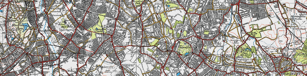 Old map of West Norwood in 1920