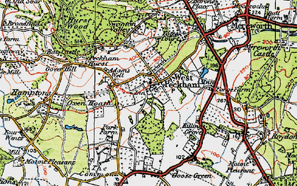 Old map of West Peckham in 1920